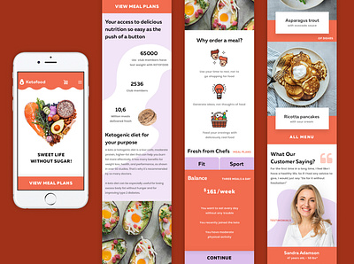 Ketofood delivery, landing page. Mobile version. adobe photoshop branding delivery food landingpage mobile webdesign