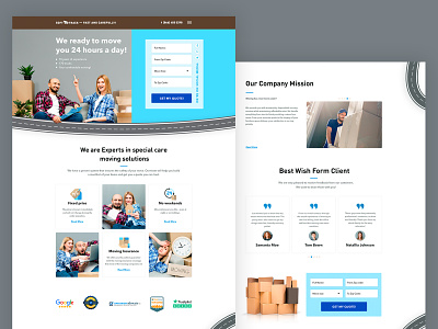 Landing page for City Movers "Softtrack". adobe photoshop branding landing movingservice track webdesign