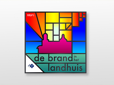 De brand in het landhuis design icon illustration podcast