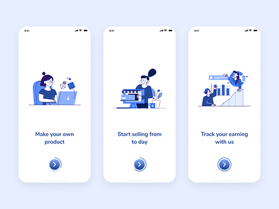 Dagang - E-Commerce Onboarding Mobile App blue clean app dagang app ecommerce market marketing marketplace mobile app mobile app design mobile ui online shop selling shop