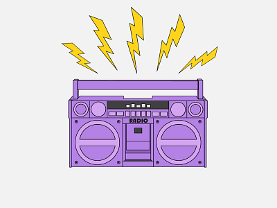 purpur vintage radio illustration inctober radio vectober vector vectorart