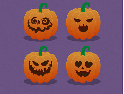 funny spooky pumpkins character halloween holiday illustration pumpkin spooky spooky season vector