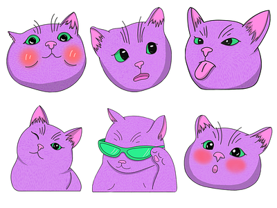 PurrPurrrCat stickerpack cat character graphic design ps purpurr stickers