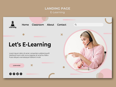 One-of-E-learning-landing-page animation app branding design graphic design illustration landing page minimal ui ux web website website design