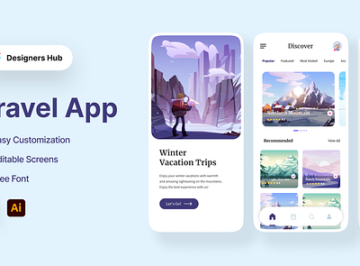 Travel App Design 3d adoring ideas animation branding design design 4 all designers hub 4 u graphic design logo motion graphics ui unique vibes website design