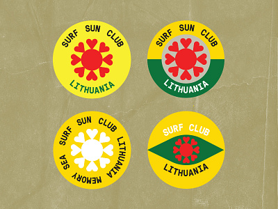 SUF SUN CLUB branding club design identity logo round surf vintade