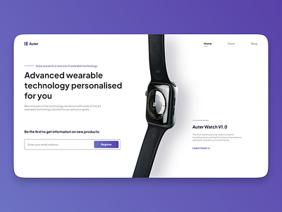 Wearable Technology Landing Page Concept