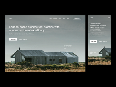 JJUº - Architectural Practice Landing Page Concept architect branding design landing page mobile design responsive design ui web design