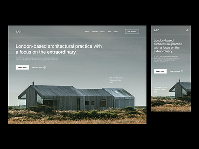 JJUº - Architectural Practice Landing Page Concept