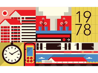 Tracing our Tracks - N°3 design flat illustration mrt singapore trains vector