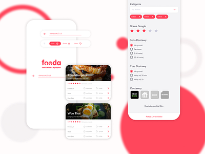 Fooda delivery app agregator app design logo ui ux web