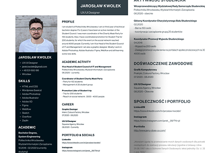 UX/UI Designer CV template