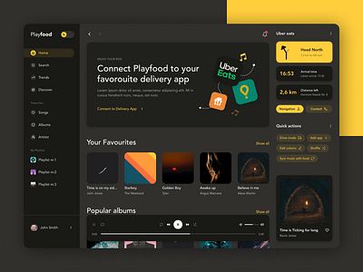 Spotify for food delivery delivery design flat food minimal music player ui vector
