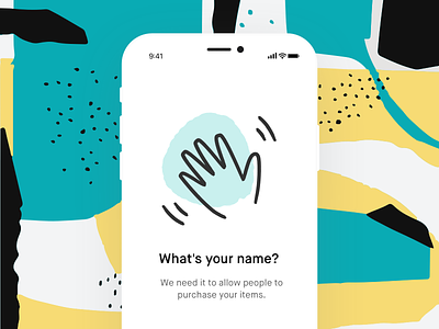 What's your name? 80s app brand branding brush flat geometry graphic illustration minimal pattern simple typography ui ux vinted