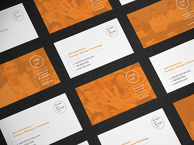 MOD Lab Business Card brand business cards clean luxe modlab moo orange print simple