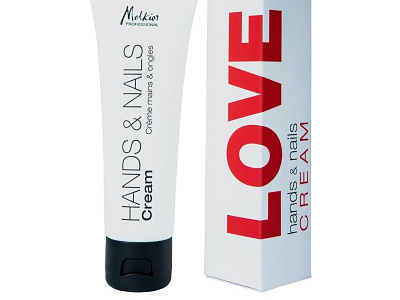 LOVE Hand Cream Packaging bold branding cosmetics hand cream packaging red