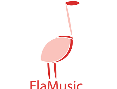 Flamingo Music Logo flamingo flamingo logo flat logodesign music pastel pink simple