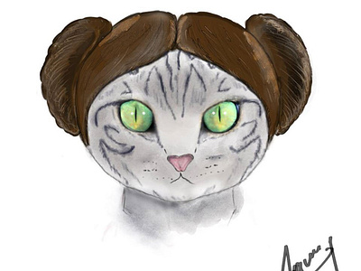 Our cat as Leia