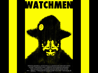 Watchmen Movie Poster black comedian comic comics grunge movie movie poster poster poster art rorschach smiley watchmen yellow