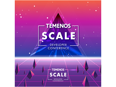 Temenos SCALE 2021 Event Key Visual 80s conference developer graphic design retro vaporwave