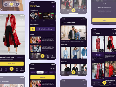 ViewEvo Mobile App app dark design interface mobile photo ui ux video yellow