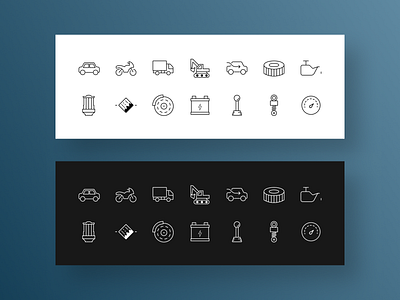 Vehicles, Parts and Filters Icons engine filter filter icon icon set ui vehicle vehicle parts