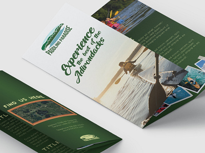 Kayak rental brochure 3 fold adirondacks brochure design kayak kayaking new york nature new york nature outdoor paddle paddling paradise us letter