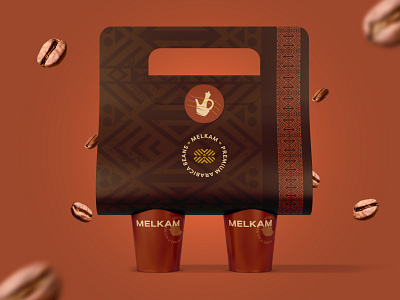 MELKAM - Branding arabica beans coffee cups ethiopia graphic design holder tribal
