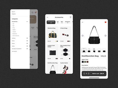 E Commerce App Mobile 3 Screen