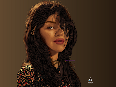 Realistic Vector Portrait of Salena Gomez