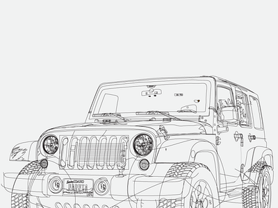 Line art of Jeep adobe illustrator car cartoon art cartoon portrait cartoon yourself coreldraw digitalart digitalartist illustration illustrator jeep lineart vehicleillustration