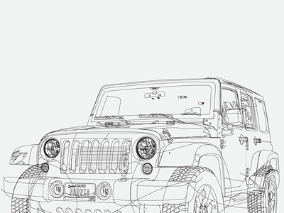 Line art of Jeep