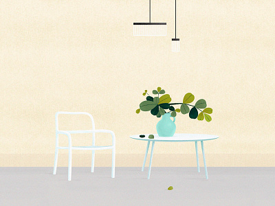 Sofa and flowers 2 armchair illustration light table yellowflowerdrawing