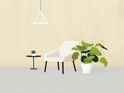 Sofa and flowers 4 armchair drawing flower illustration light table