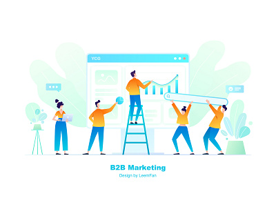 B2b Marketing b2b drawing green illustration marketing agency