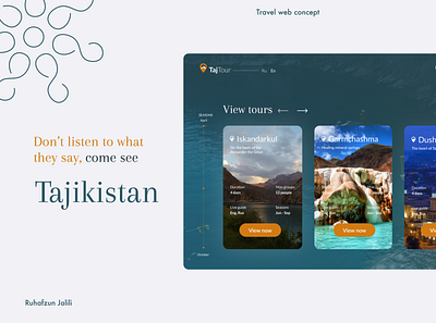 Travel & Tour web design tajikistan tourism tours uxuidesign webdesign