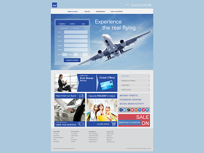 SAS Airlines website sample color palette design photoshop typography website