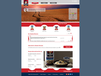 Sample Quaker oats website color palette design photoshop typography ui website