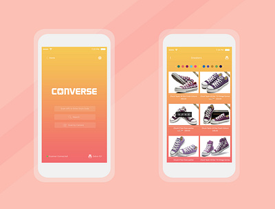 Converse shoe app clean ui color palette design mobile app mobile ui photoshop shoes typography ui desgin
