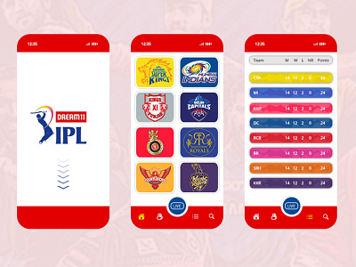 Dream11 IPL 2020 clean ui color palette design icon logo mobile app mobile ui photoshop typography ui desgin