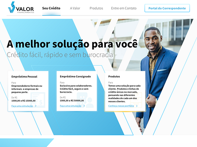 Valor Financiamentos - Landing Page beautiful clean credit finance gradient landing landing page lines page shapes ui user interface