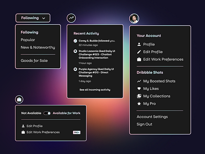 Daily UI Challenge #027 - Dropdown 27 clean daily daily ui daily ui 27 dribbble dropdown gradient ui ui design