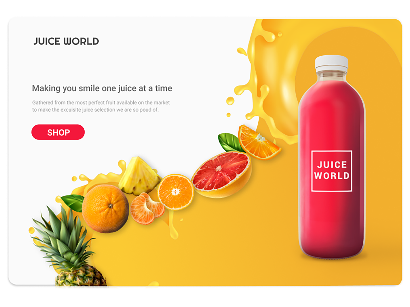 Juice World landing page by Renata Hanko on Dribbble