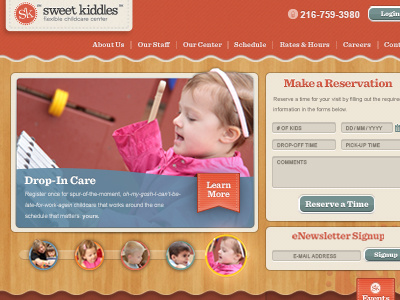 Homepage Design childcare children daycare forms kids texture web website