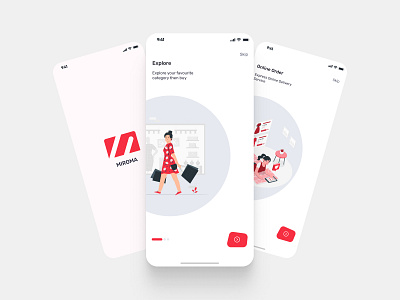 Onboarding Screen Mobile App app design graphic design illustration landing page online shopping shopping ui