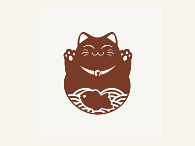 Taiyaki cat design illustration logo vector