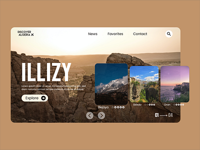 Discover Algeria : Travel website concept "ILLIZY"