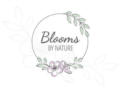 Blooms by Nature Logo artistic logo artwork branding bright color combinations brightness exhibition feminine design illustration jewelry logo logo pastel colors soft colors typography vector