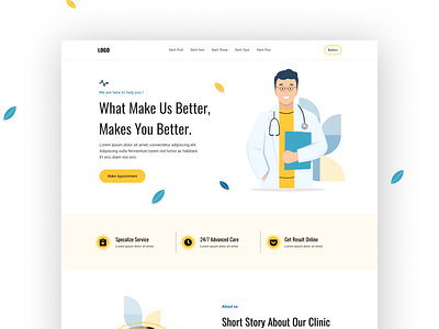 Medicinic clinic doctors medical minimalist template vectorart web design