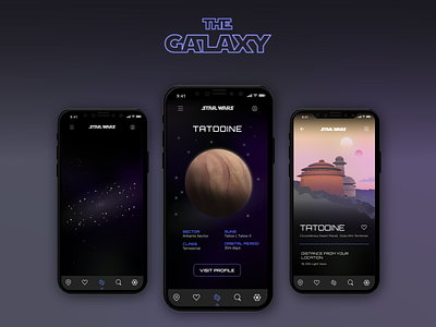 The Galaxy- A Star Wars Themed Travel App app design illustration mobile app space star wars ui